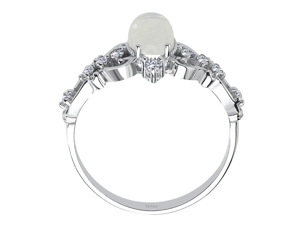 Birgie Diamant- und Mondstein-Cabochon-Ring