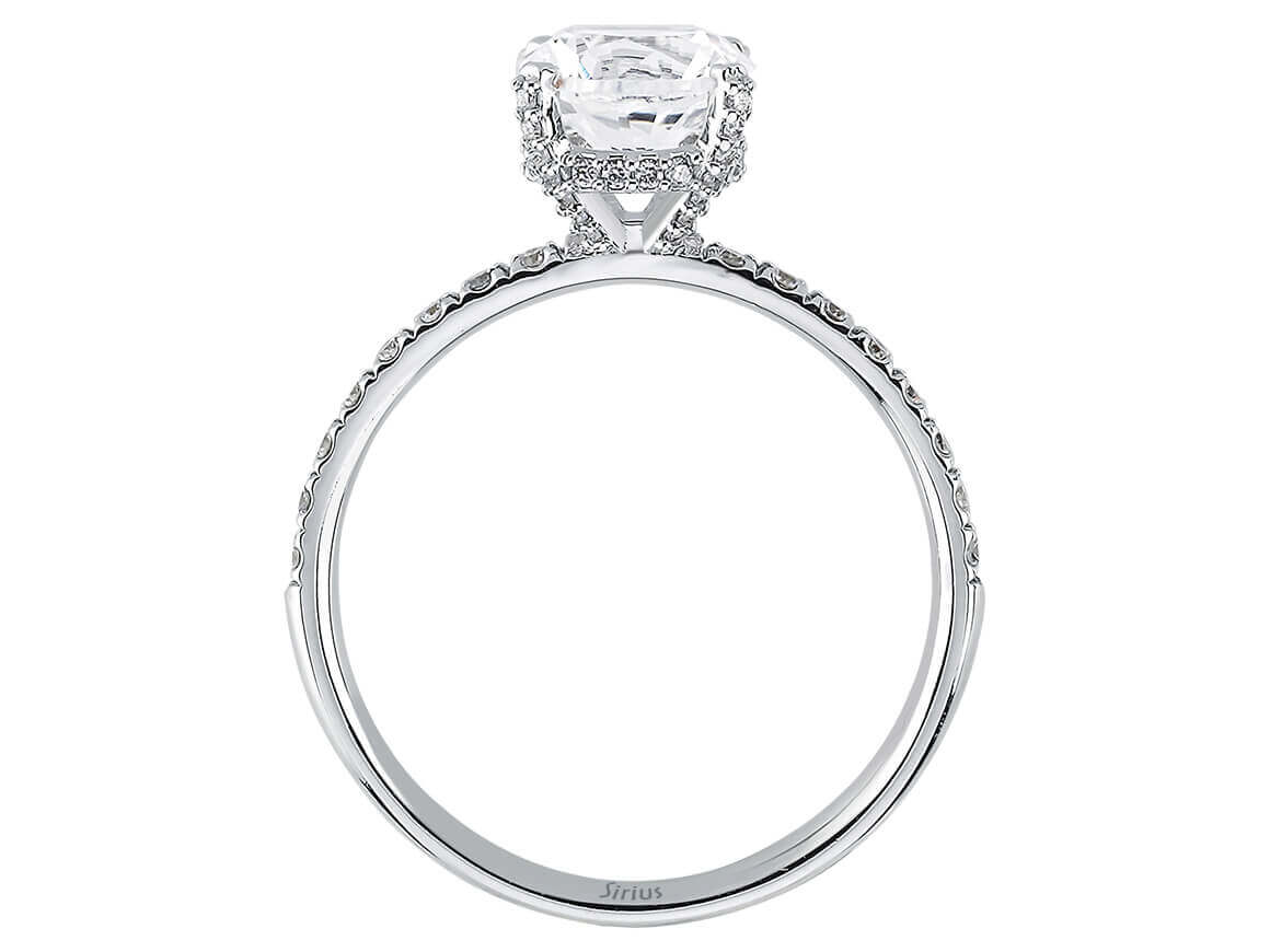 Birgie Diamant- und Weißsaphir-Ring im Venus-Rosa-Stil