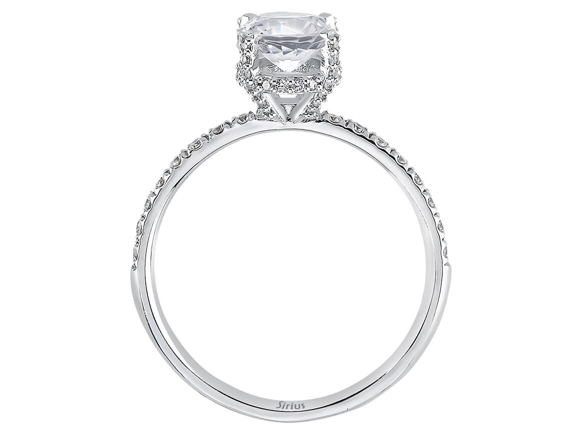 Birgie Diamant- und Weißsaphir-Ring im Venus-Tulipa-Stil