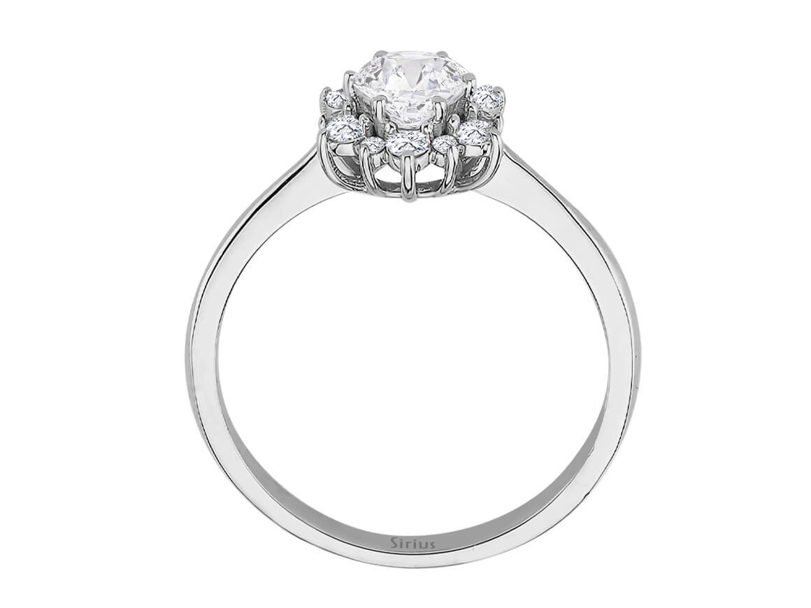 Birgie Diamant- und Weißtopas-Ring im Dellara-Stil