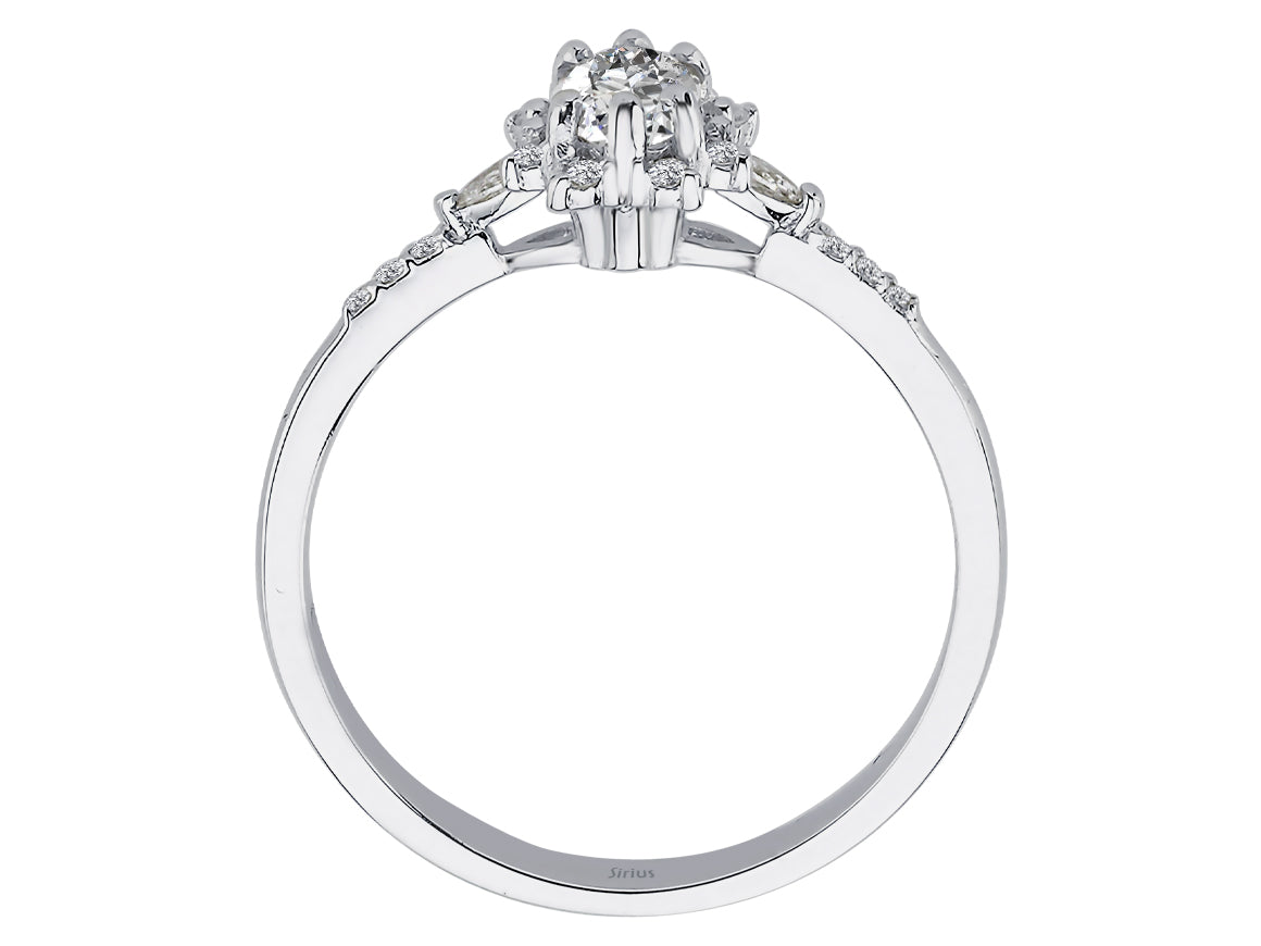 Birgie Diamant-Pavé-Ring mit Tropfen-Akzenten