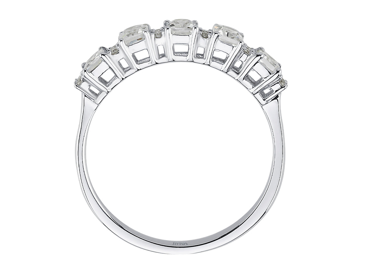 Birgie Diamant- und Weißtopas-Ring mit Oktagon-Schliff
