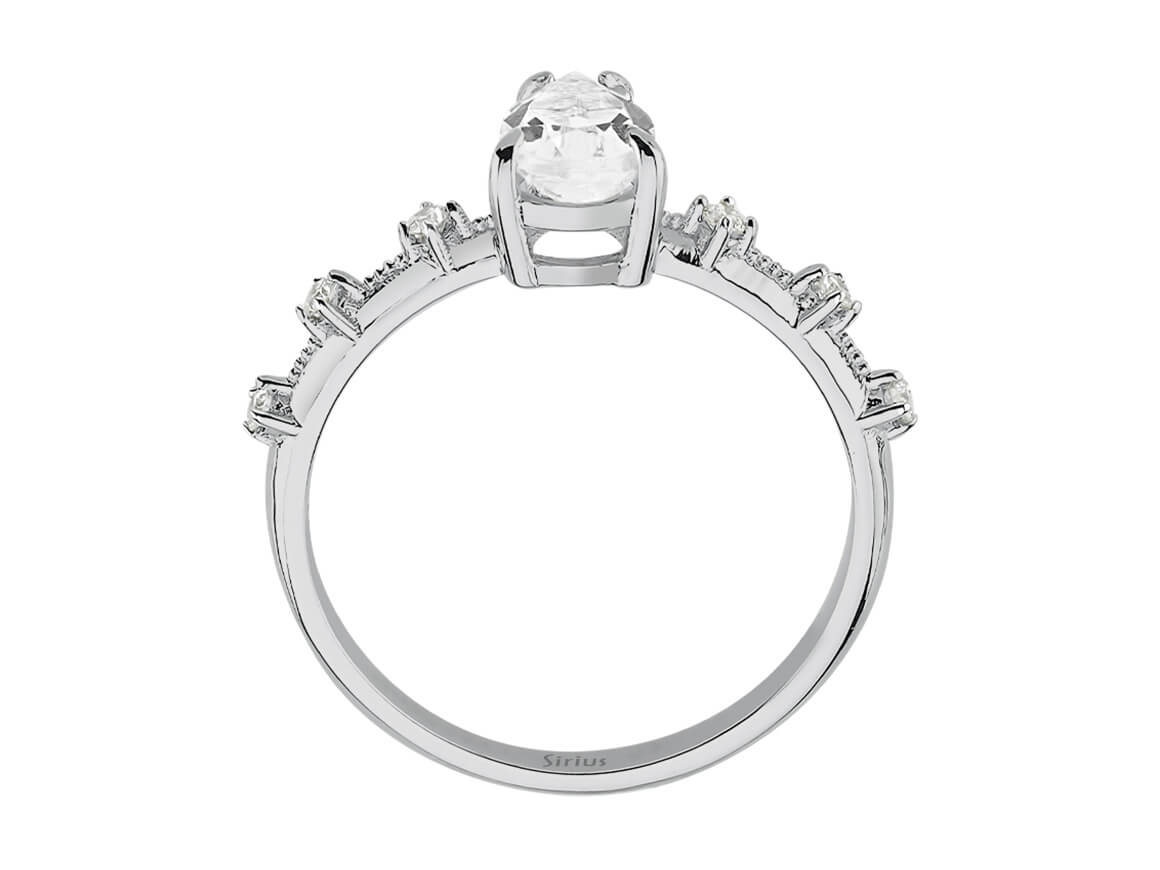 Birgie Diamant- und Weißtopas-Ring im Sofia-Stil
