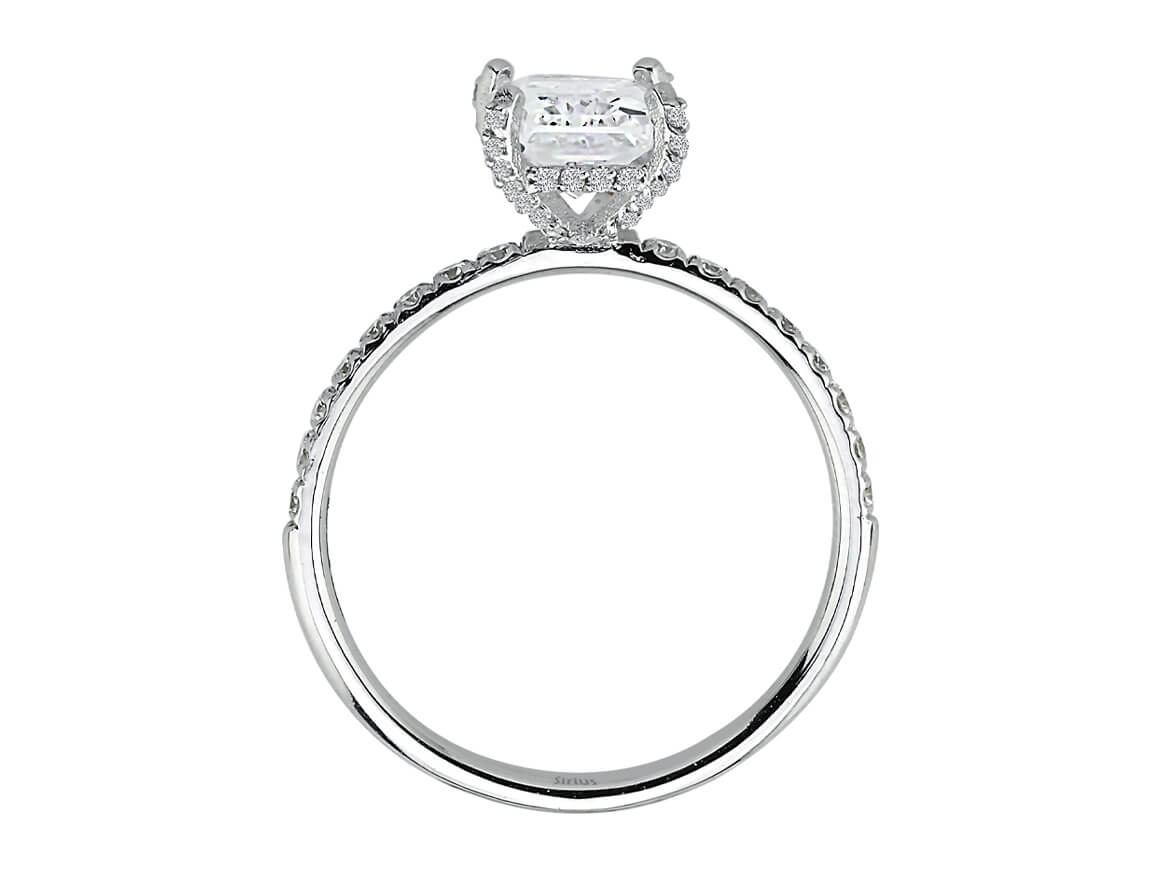Birgie Diamant-Pavé-Ring mit Weißtopas im Oktagonschliff