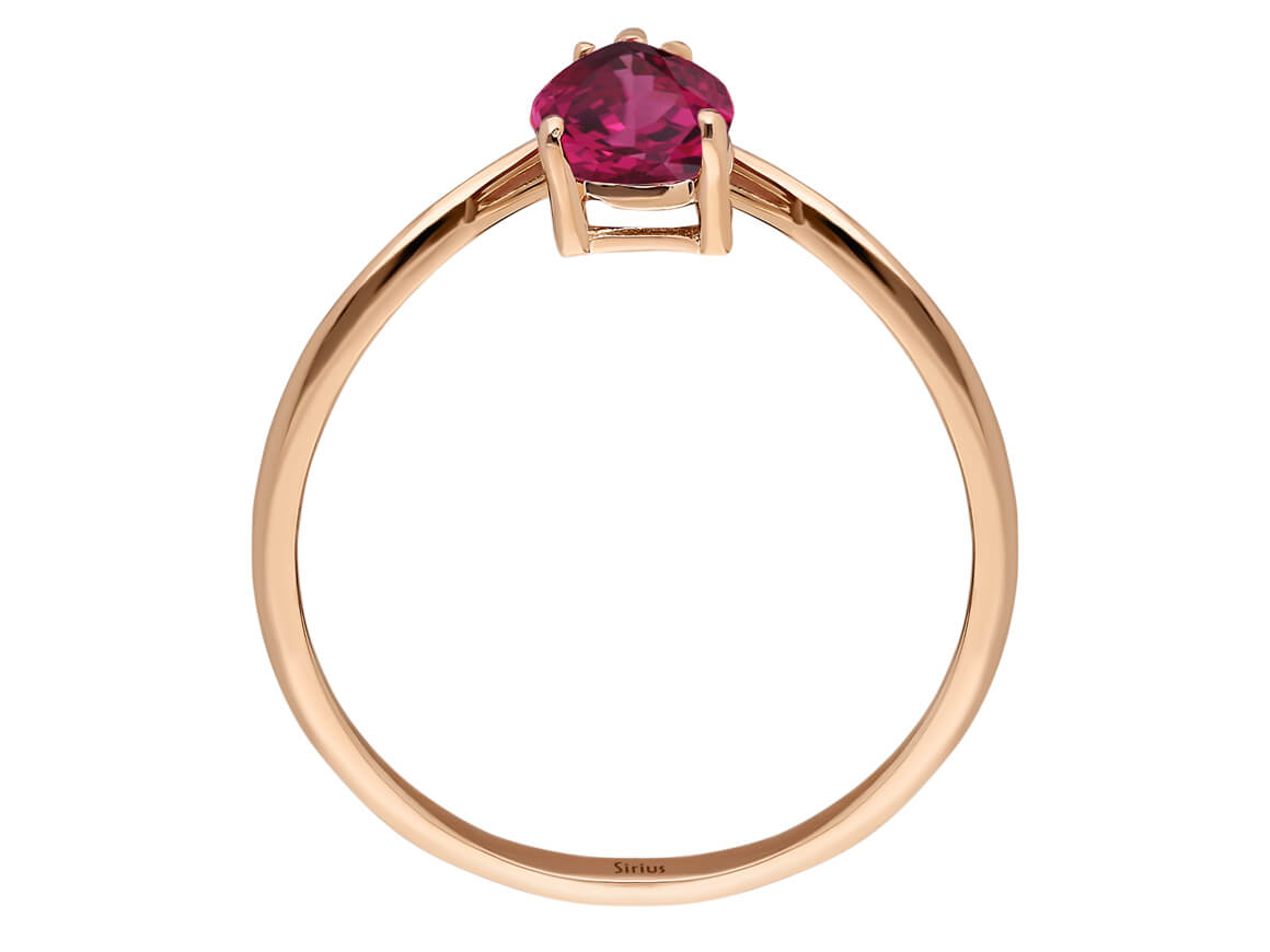 Birgie 0.05 Karat Diamant und 0.55 Karat Rosa Turmalin Tropfen Ring