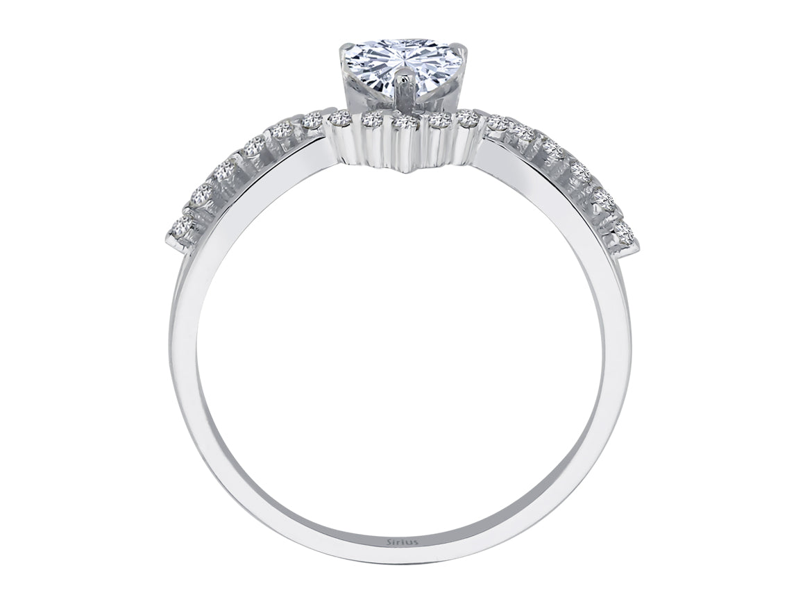 Birgie 14K Weißgold Ring mit Diamanten und Weißtopas