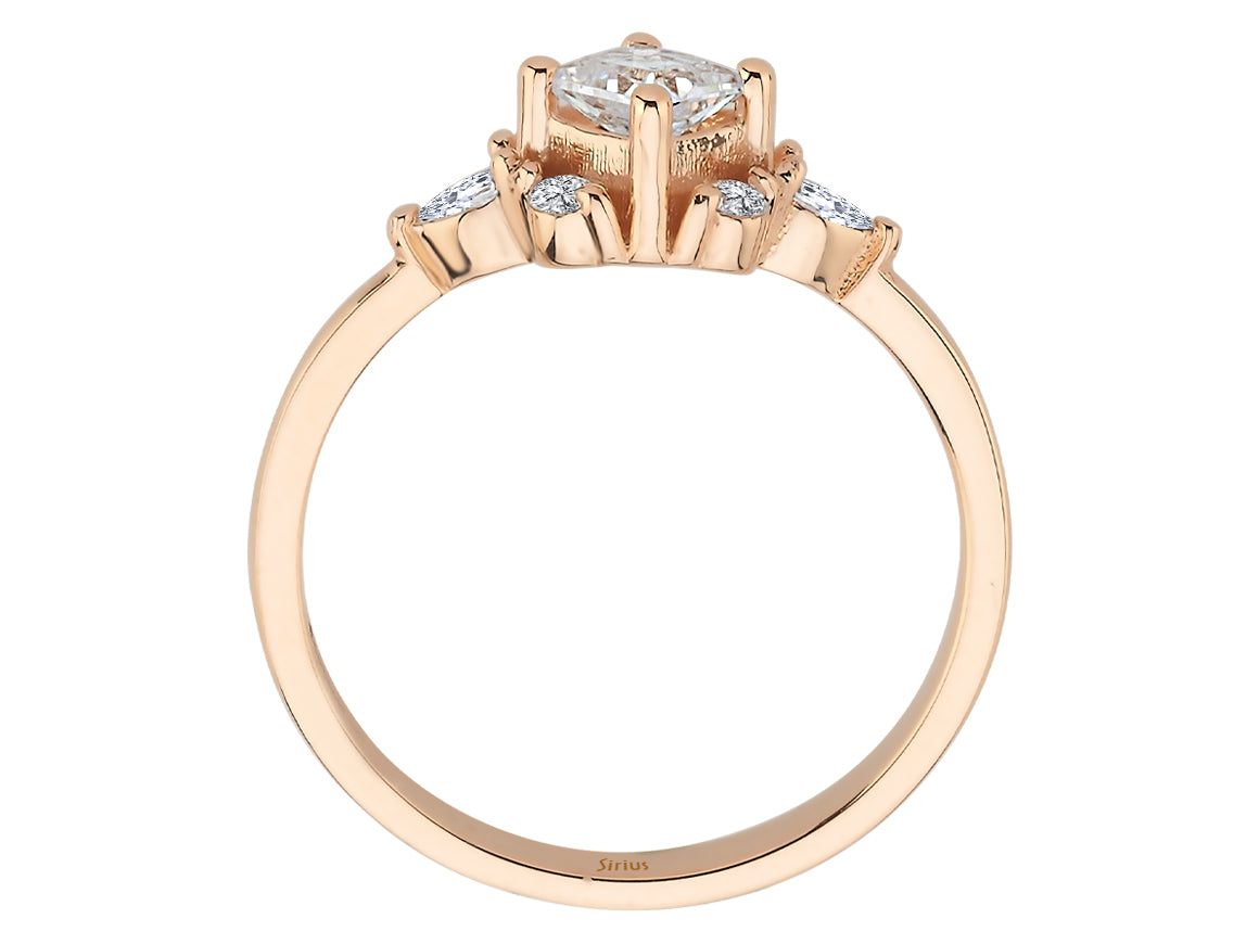 Birgie Diamant-Ring mit Tropfen- und Rundschliff