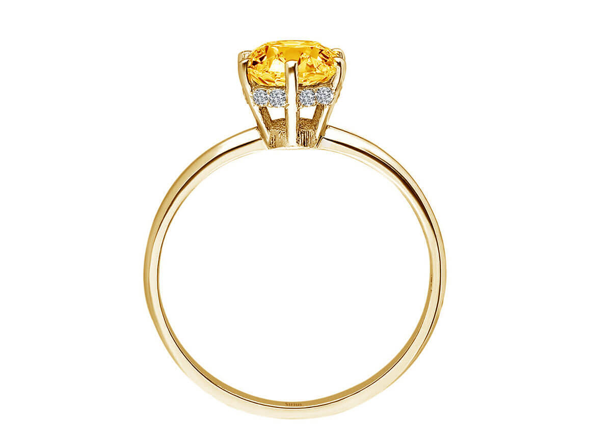 Birgie 0.79 Karat Diamant & Citrin Ring 14 Karat Gold