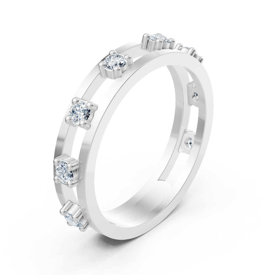 Anneau d'éternité en diamant en or blanc 18 carats