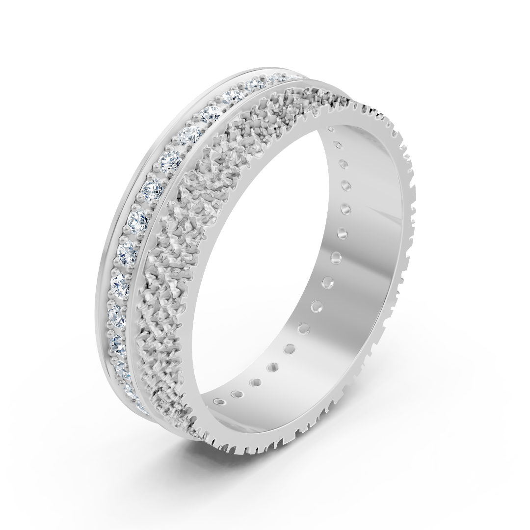 Bague en diamant exquise en or blanc 14 carats