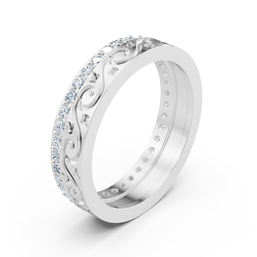 Bague Birgie en or blanc 14 carats avec diamants – 0,518 ct