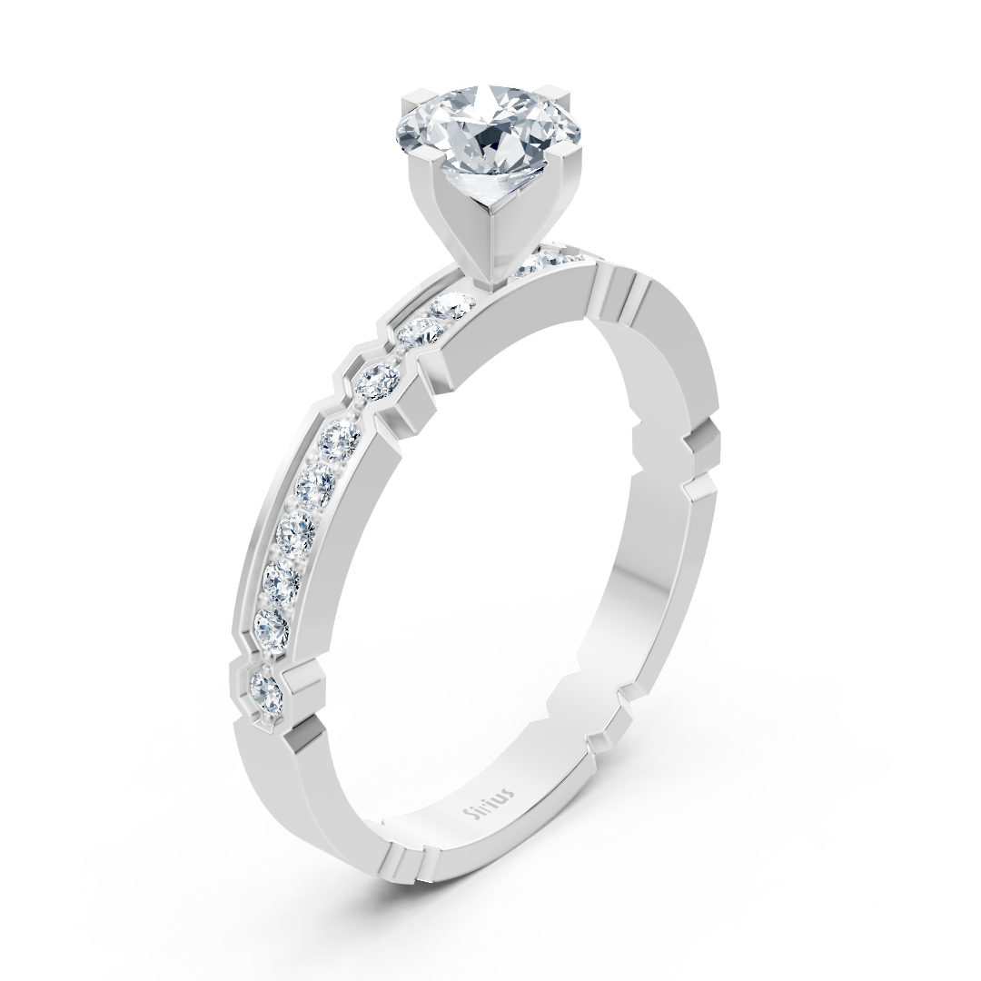 Bague en or blanc et diamants - design intemporel
