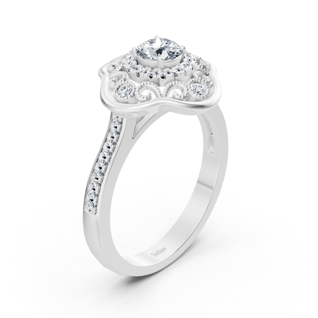Bague Blooming Brilliance en or blanc 14 carats avec diamants en forme de fleur