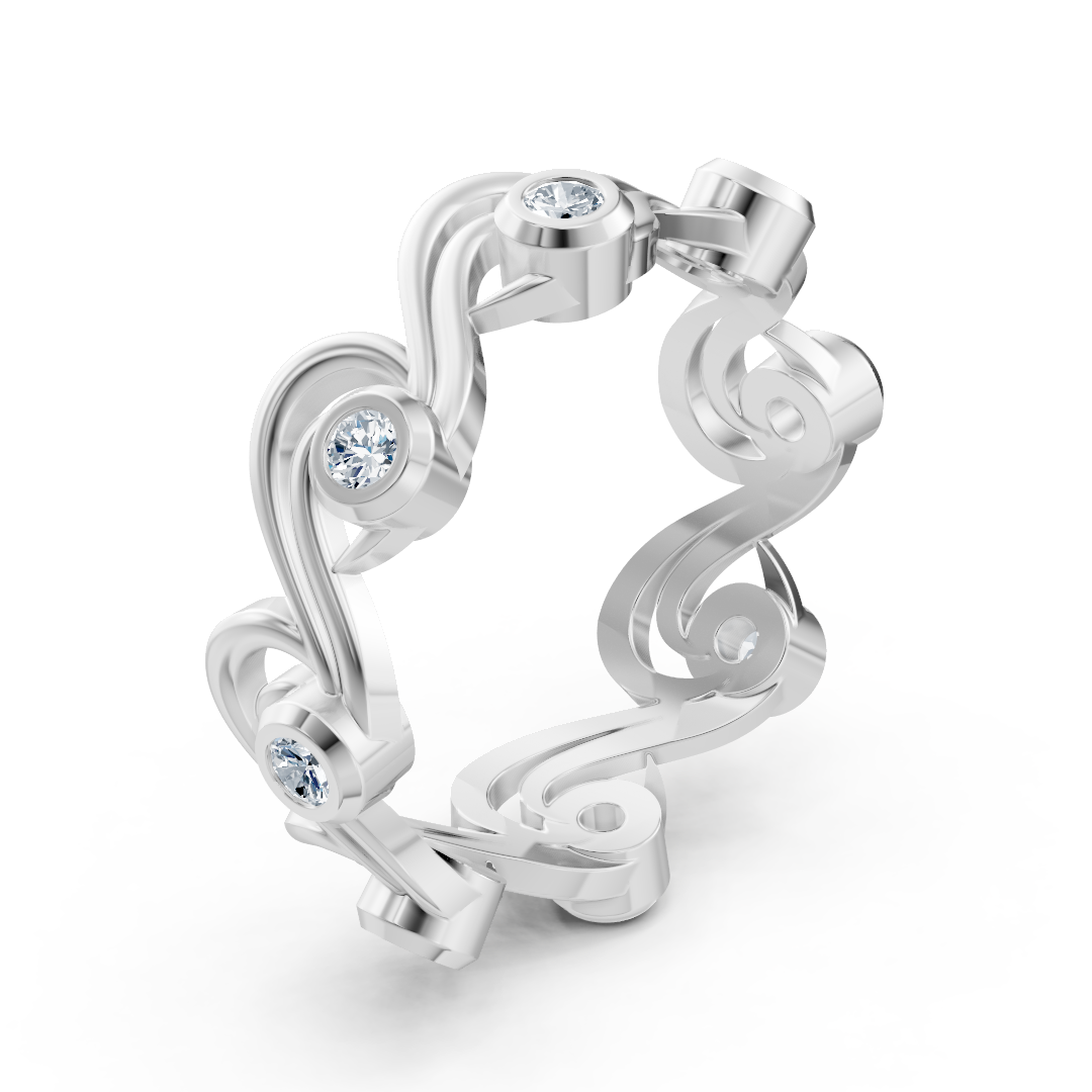 Bague diamant Birgie en or blanc 14 carats – taille ronde avec sertissage clos