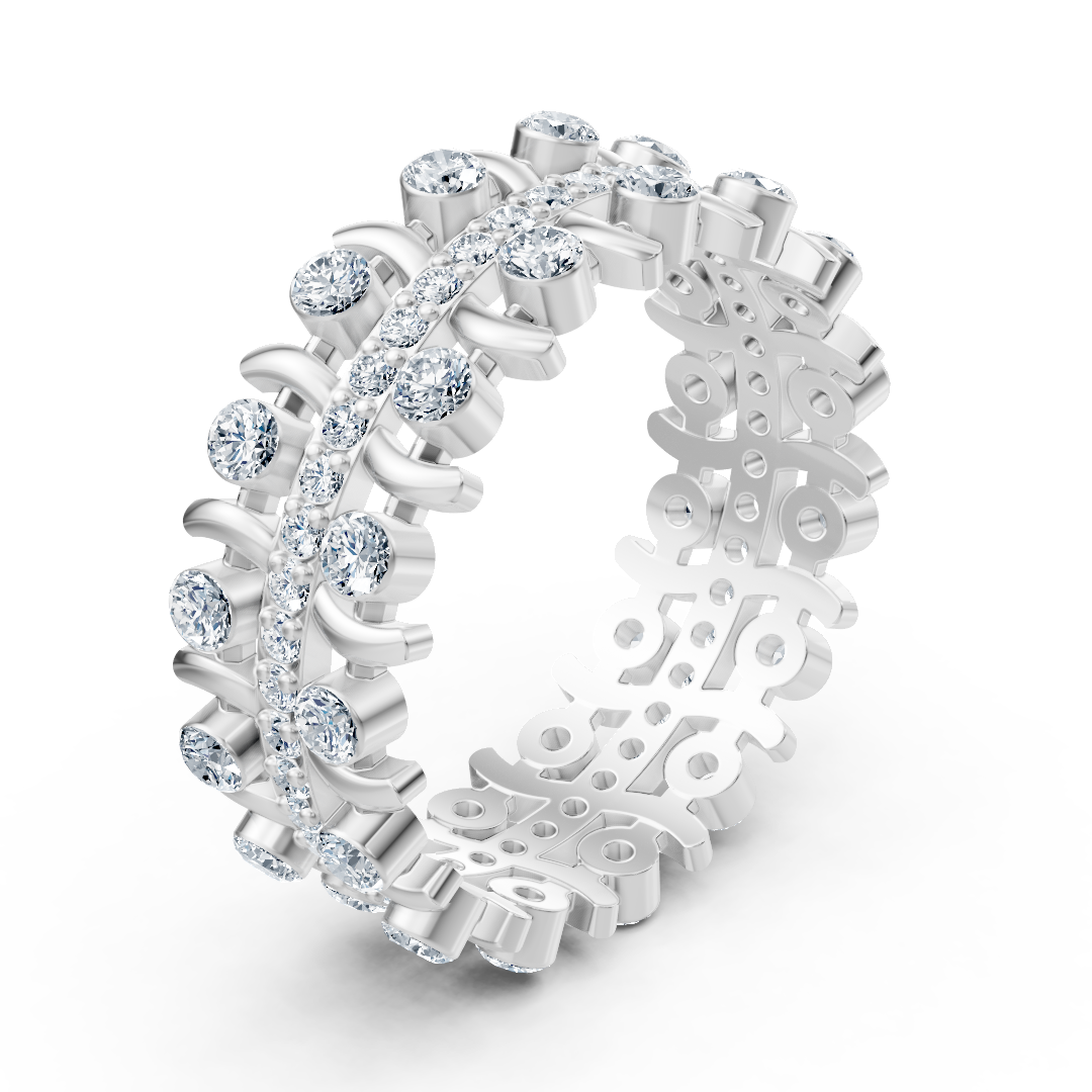 Bague en or blanc 14 carats sertie d'un diamant noble, environ 0,74 carat