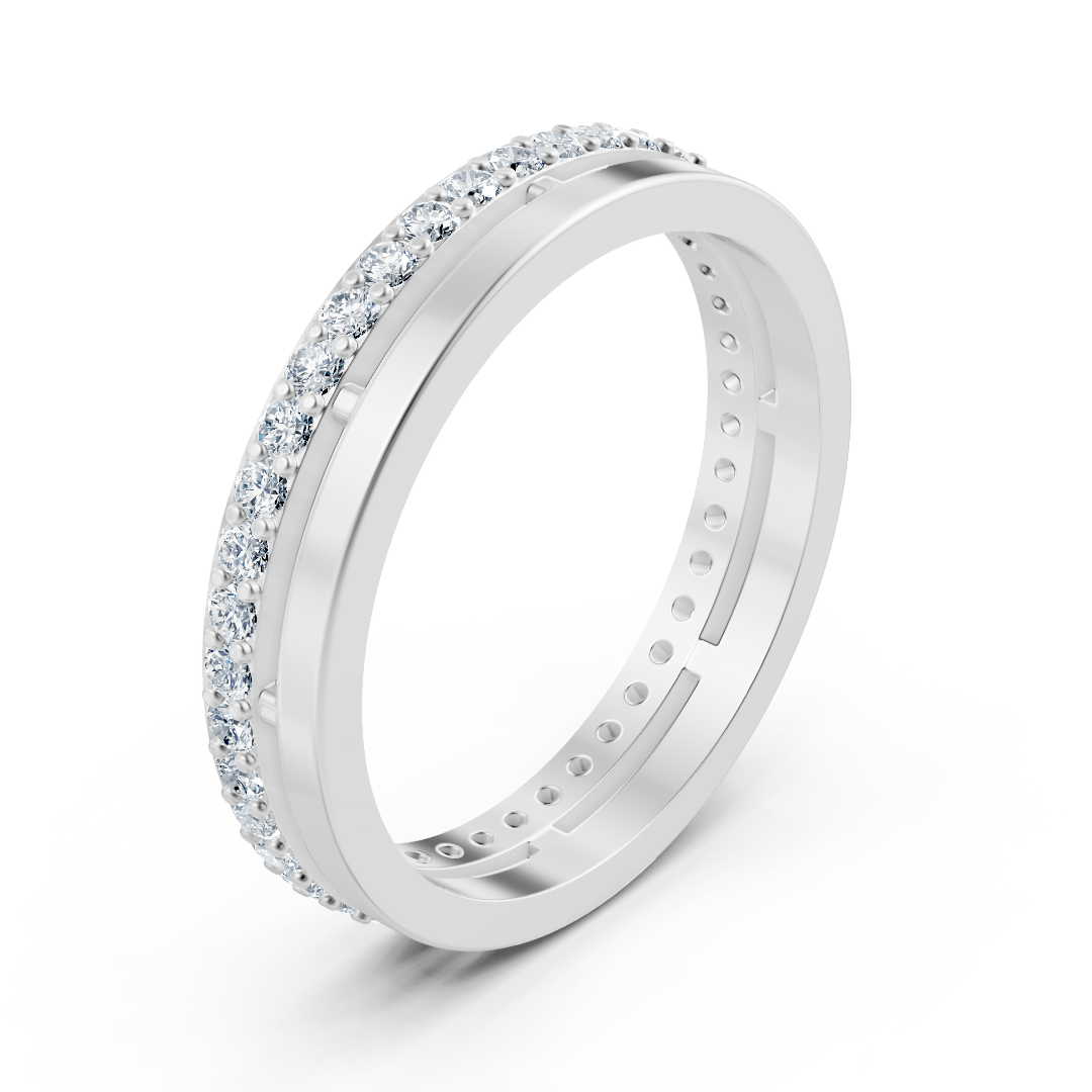 Bague d'éternité en or blanc 14 carats avec diamants – 0,42 ct
