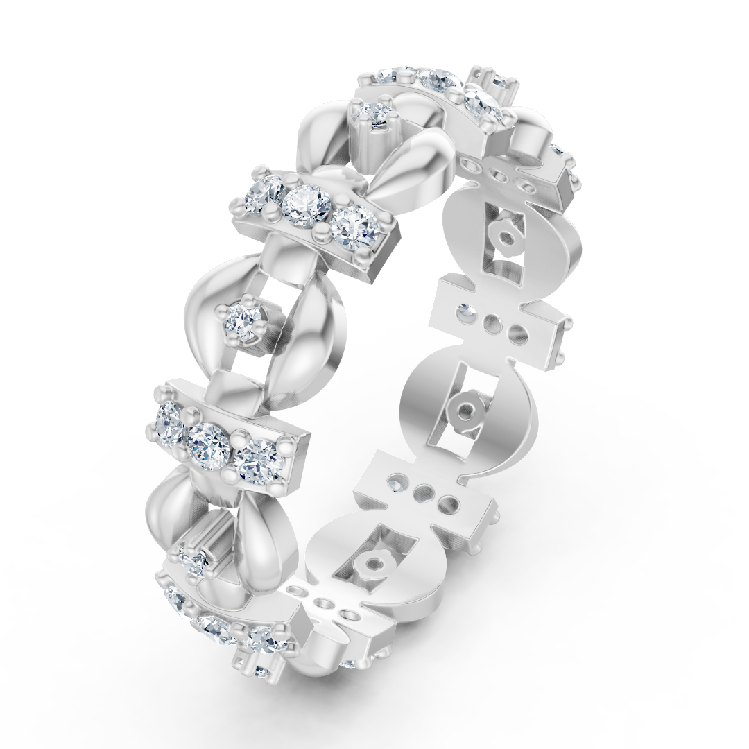 Bague en diamant fascinante avec un mélange de formes - or blanc 14 carats, environ 0,40 carat