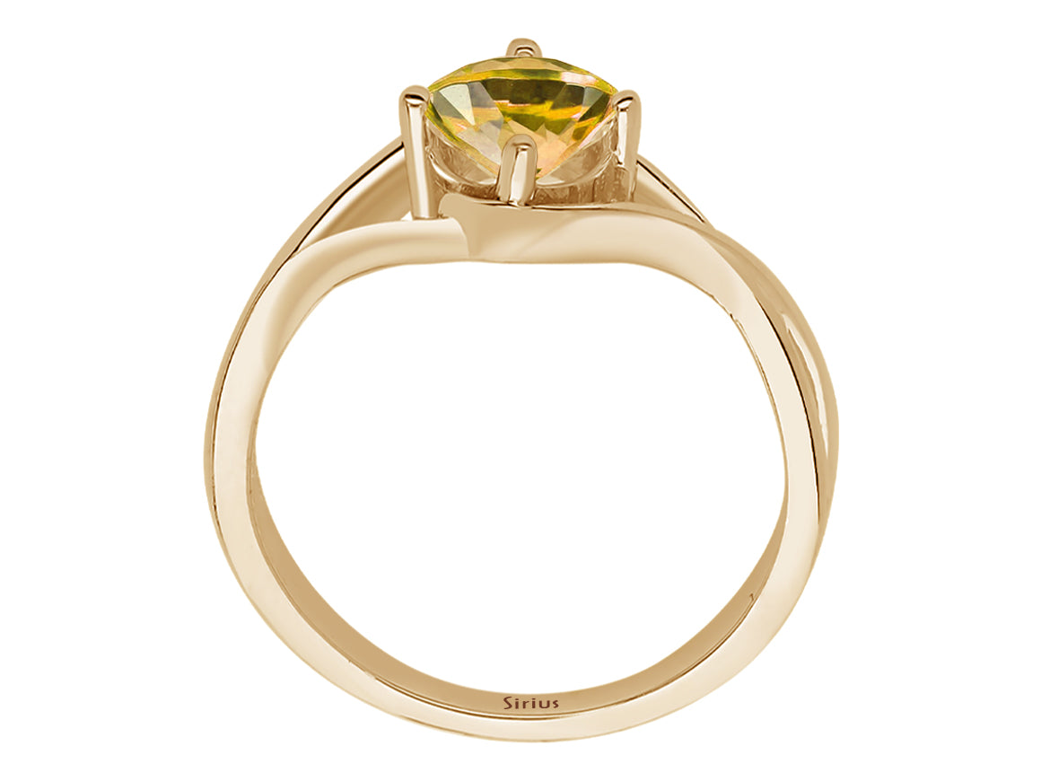 Birgie 0.75 Karat Citrin Solitär Ring aus 8K Gelbgold