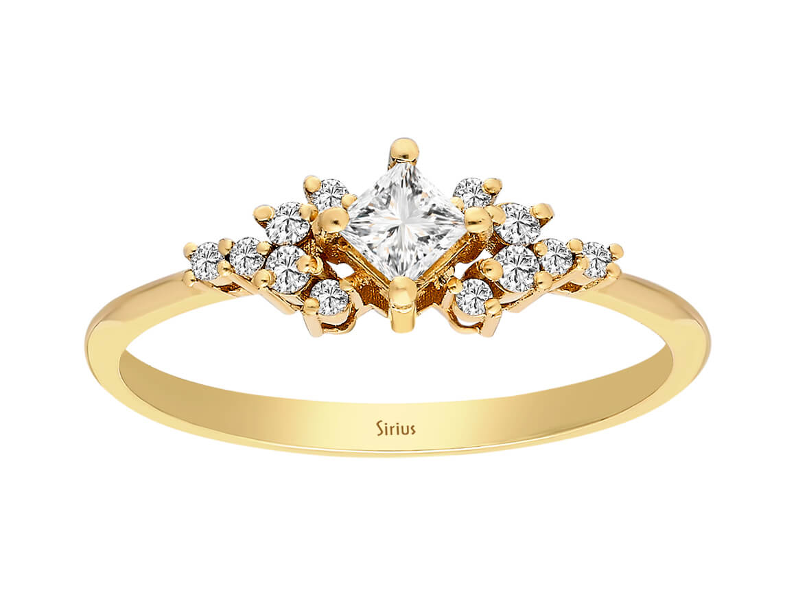 Birgie Prinzessschliff-Diamant-Solitärring