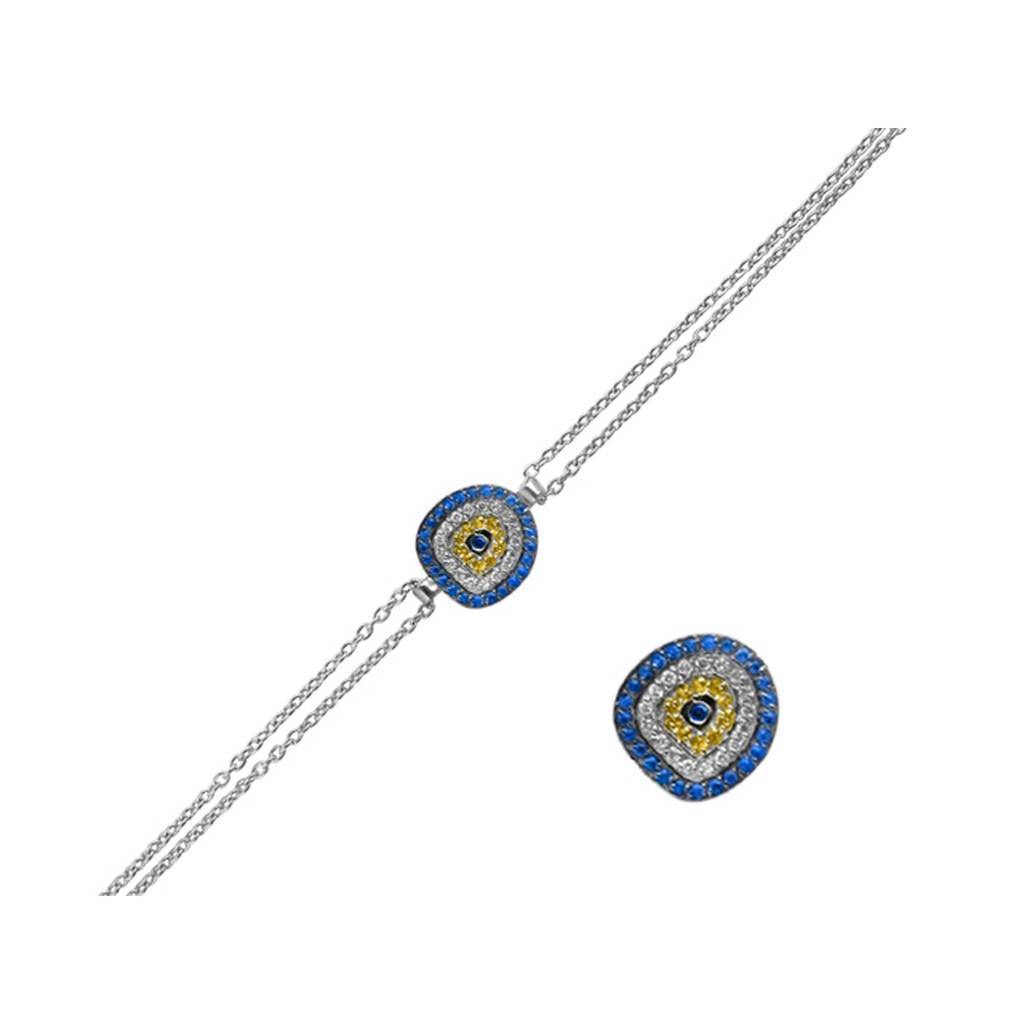 Bracelet Yeux Bleus Diamants et Saphirs