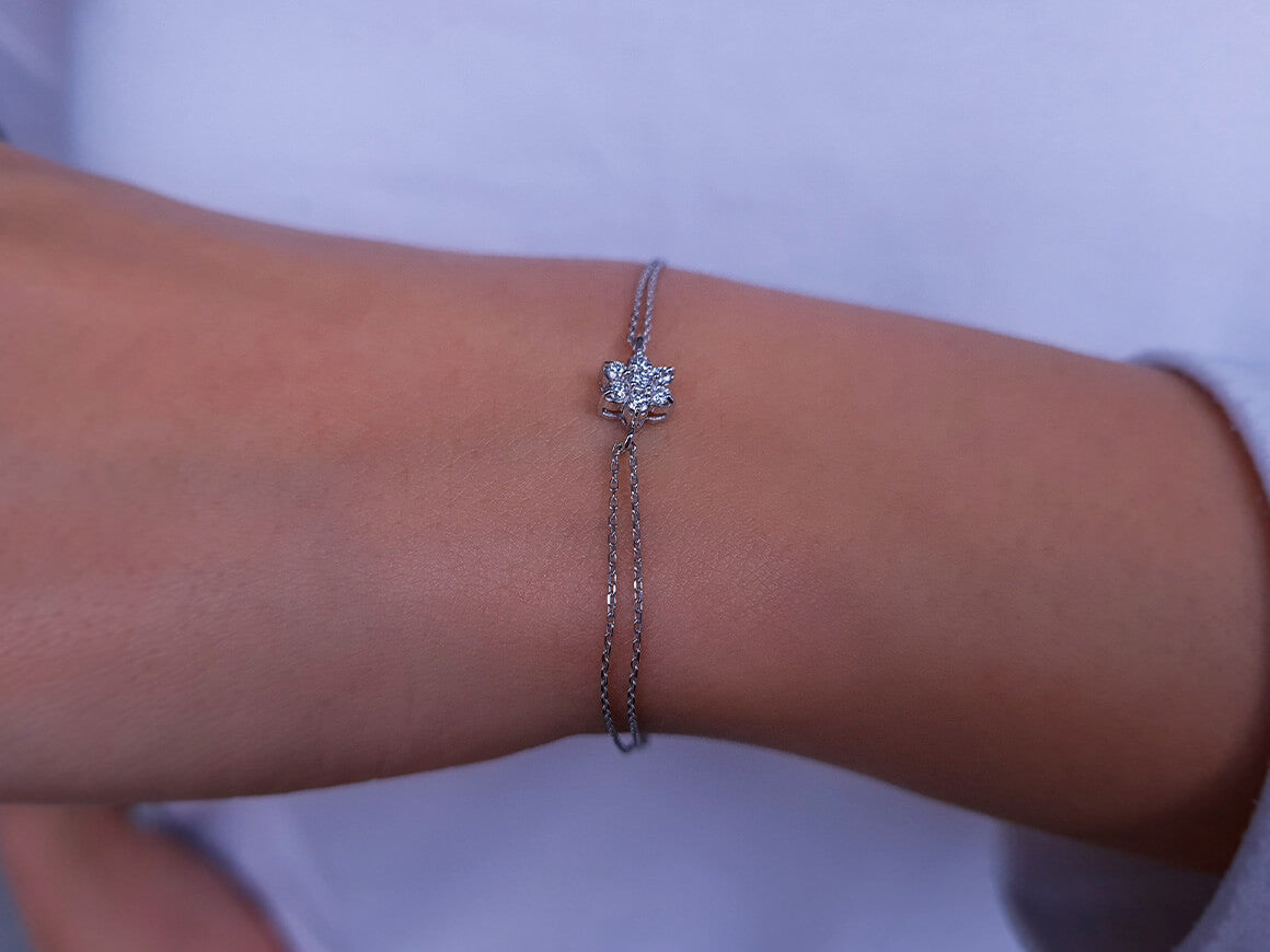 Bracelet fleur marguerite diamant