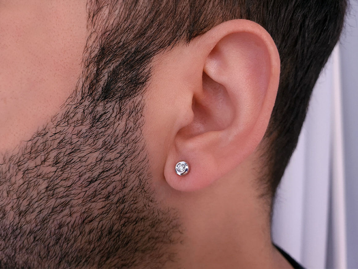 0.07 Carat Diamond Men Earring