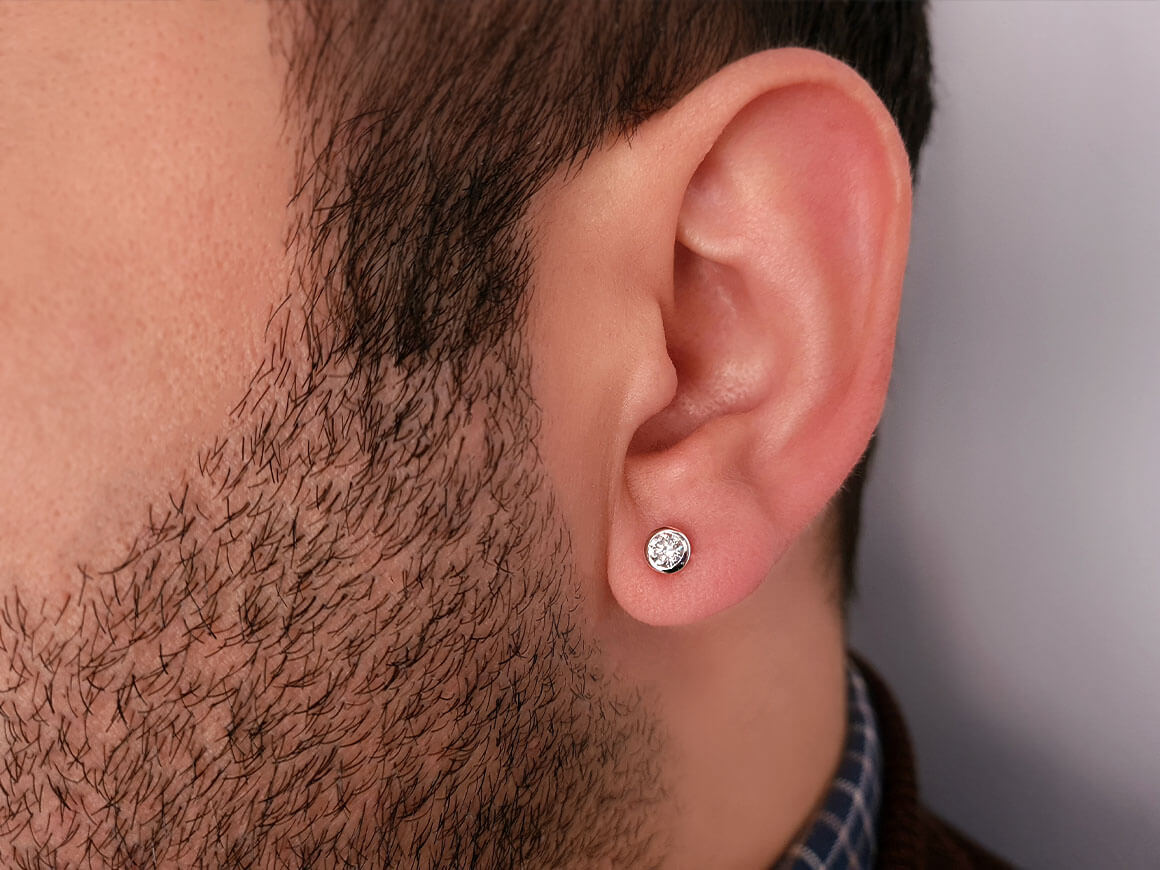 0.24 Carat Diamond Men's Stud Earrings