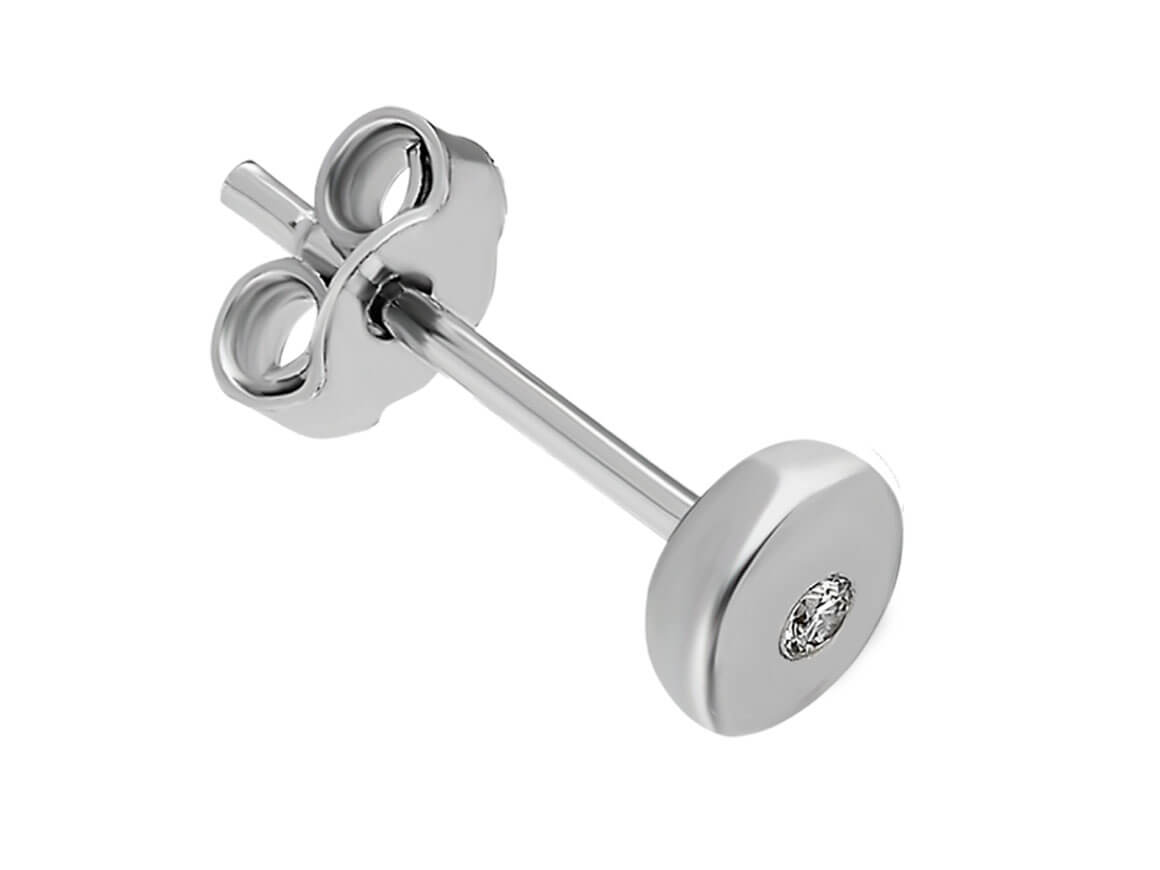 Boucles d'oreilles à tige avec diamant solitaire de 0,03 carat pour hommes