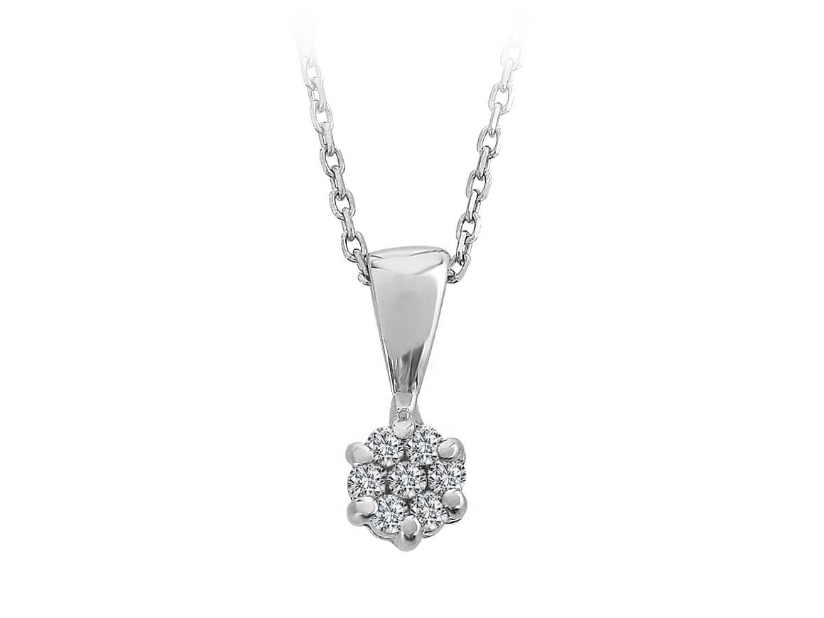 Total 0.07 carat diamond necklace