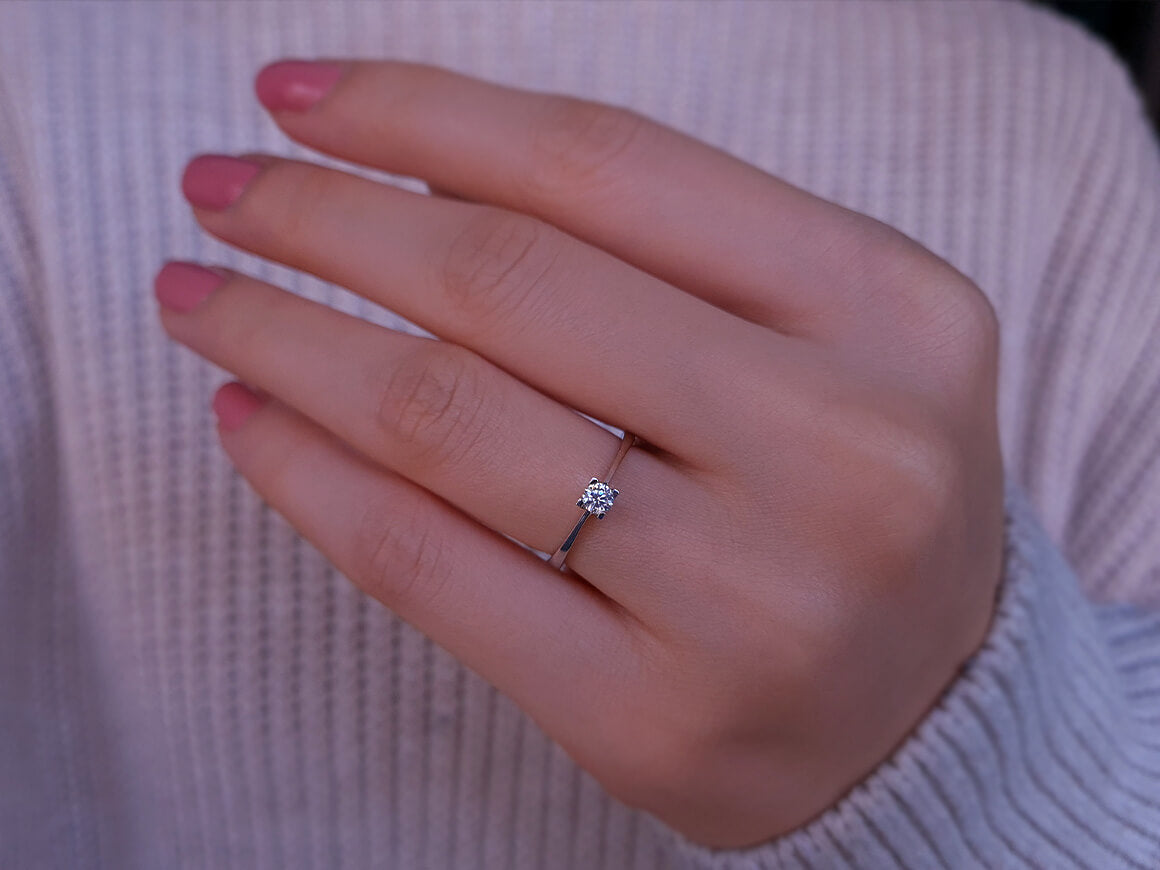 0.14 carat diamond solitaire ring