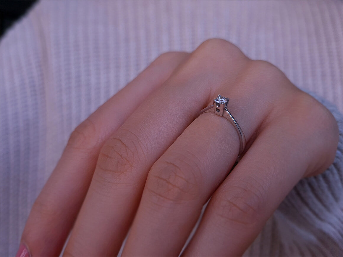 0.14 carat diamond solitaire ring