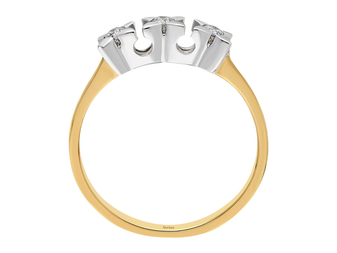 0.11 carat diamond trilogy ring