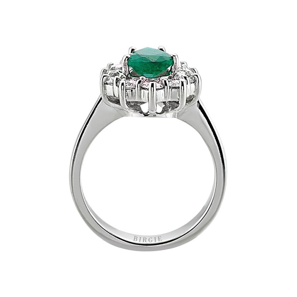 Diamond and teardrop emerald ring