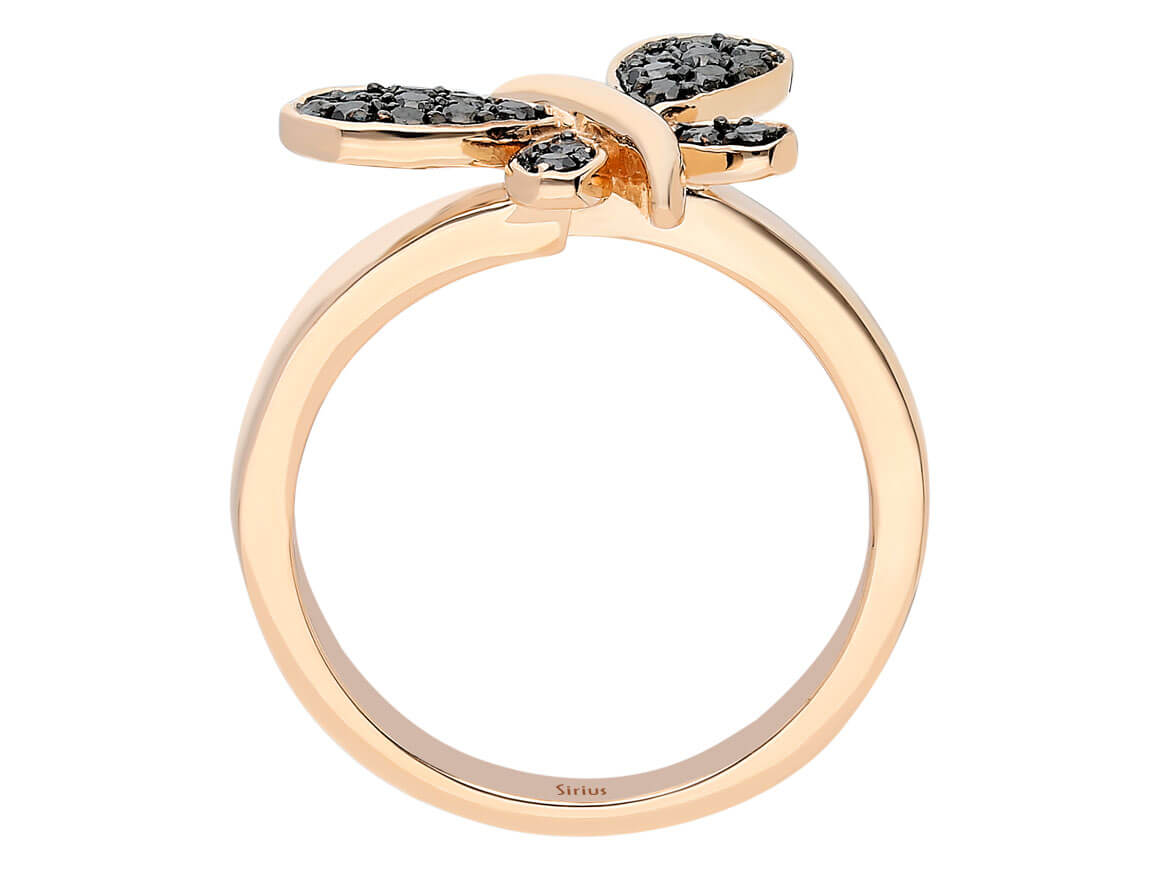 Black Diamond Dragonfly Ring