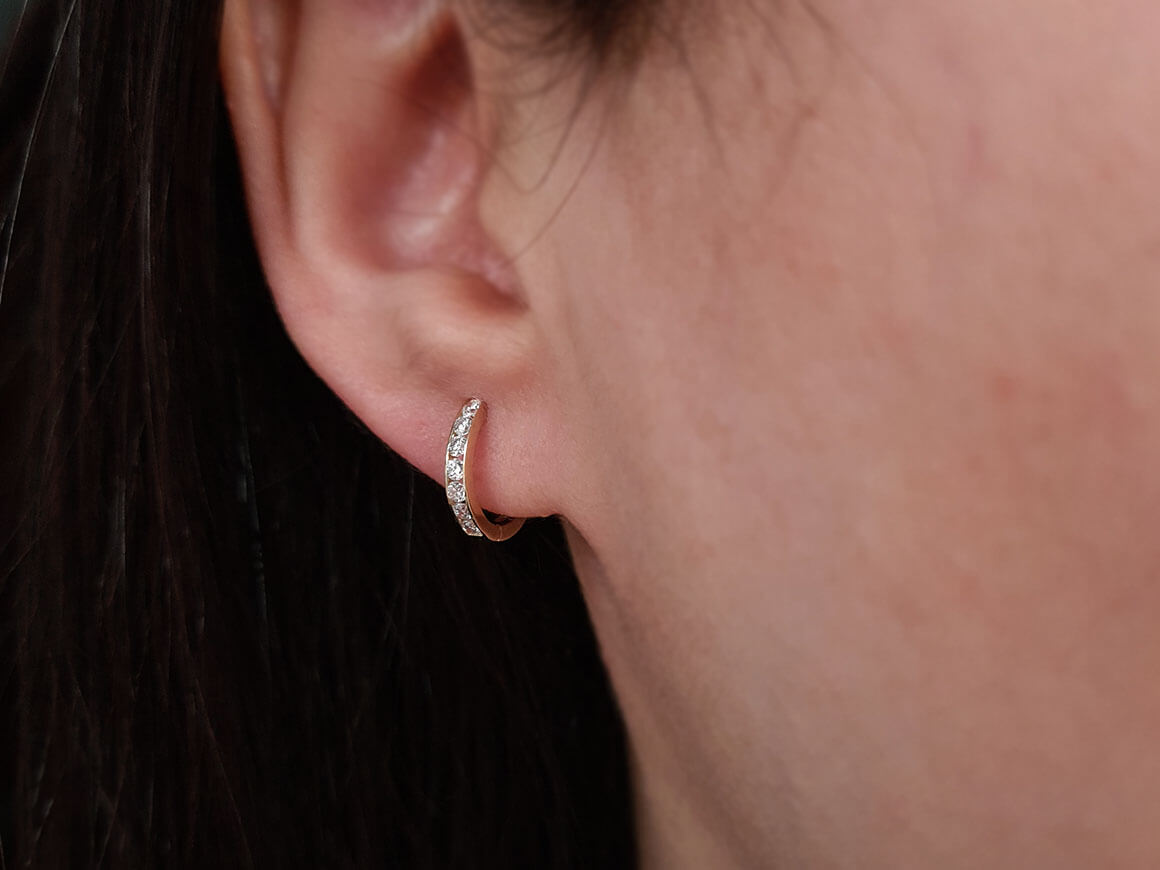 Boucles d'oreilles créoles diamant