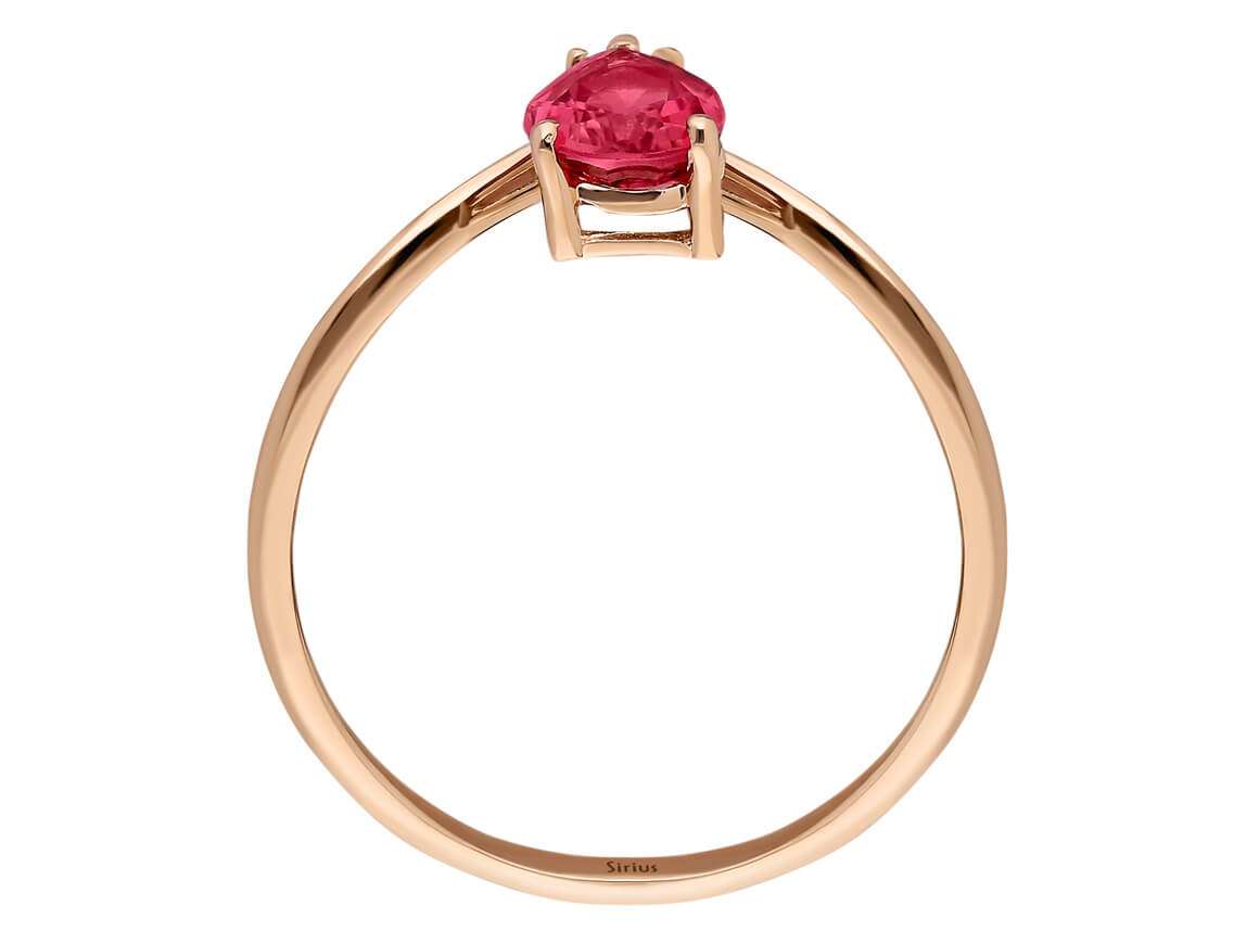 Bague diamant et tourmaline rose en forme de larme