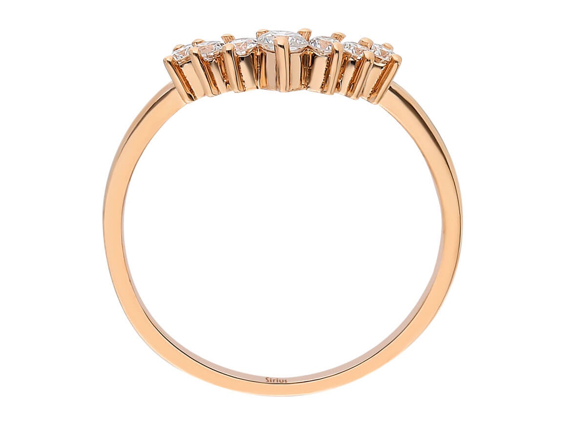 Diamond Crescent Rose Ring