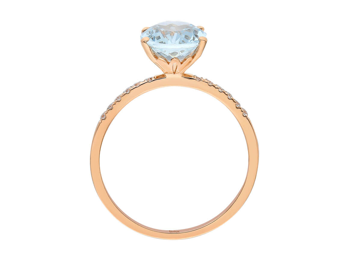 Bague Océan Diamant et Aigue-Marine Ovale