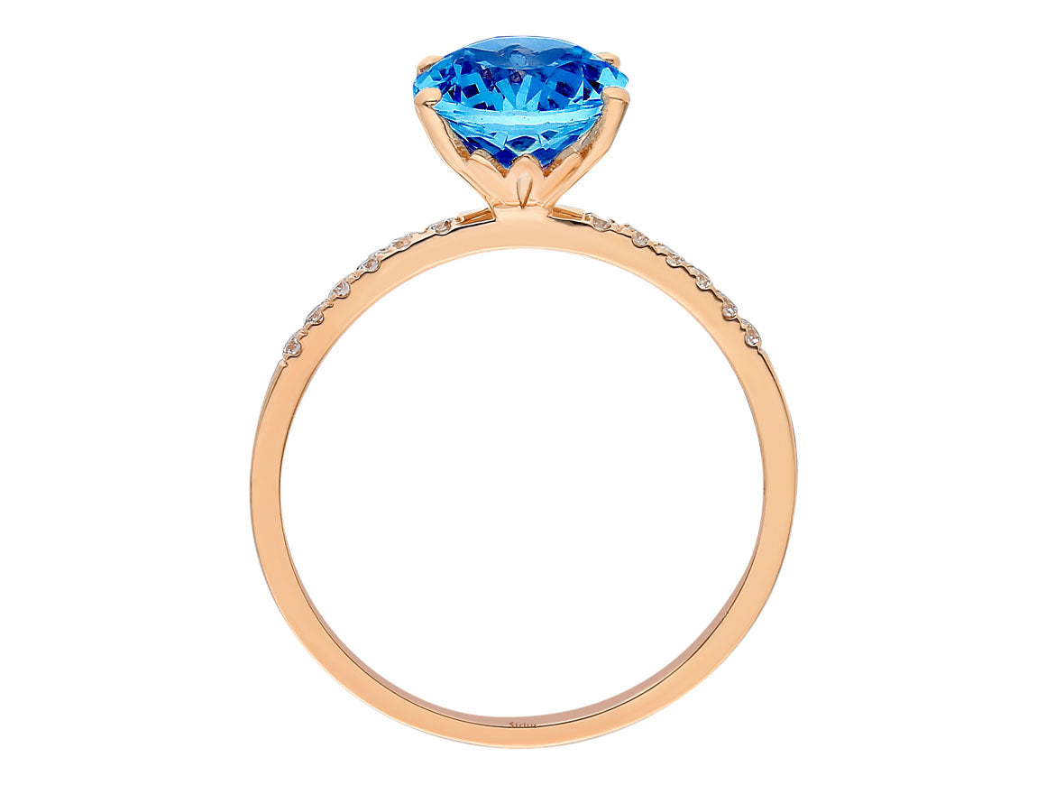 Diamond and London Blue Topaz Ring