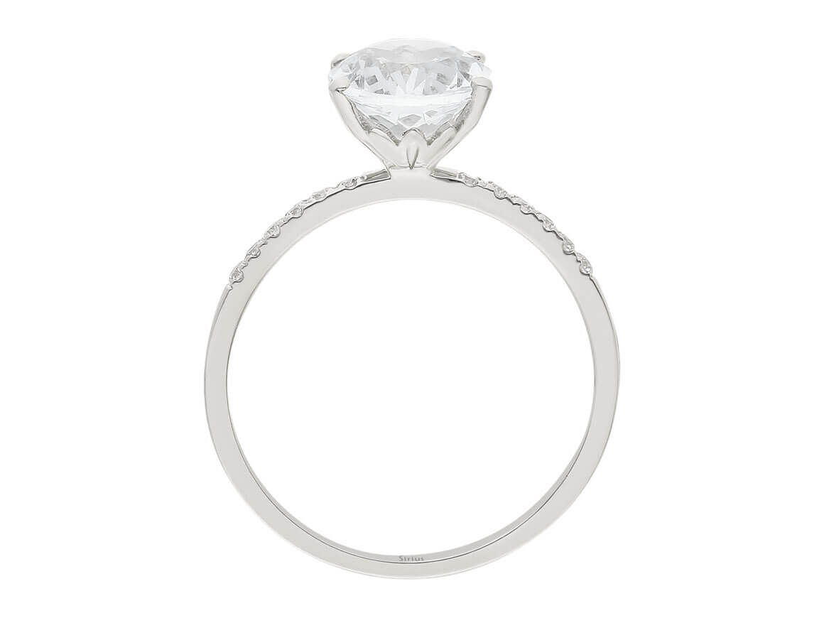 Diamond and White Topaz Ring