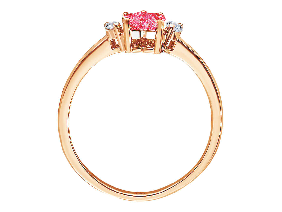 Diamond and Rose Tourmaline Cat Paw Ring