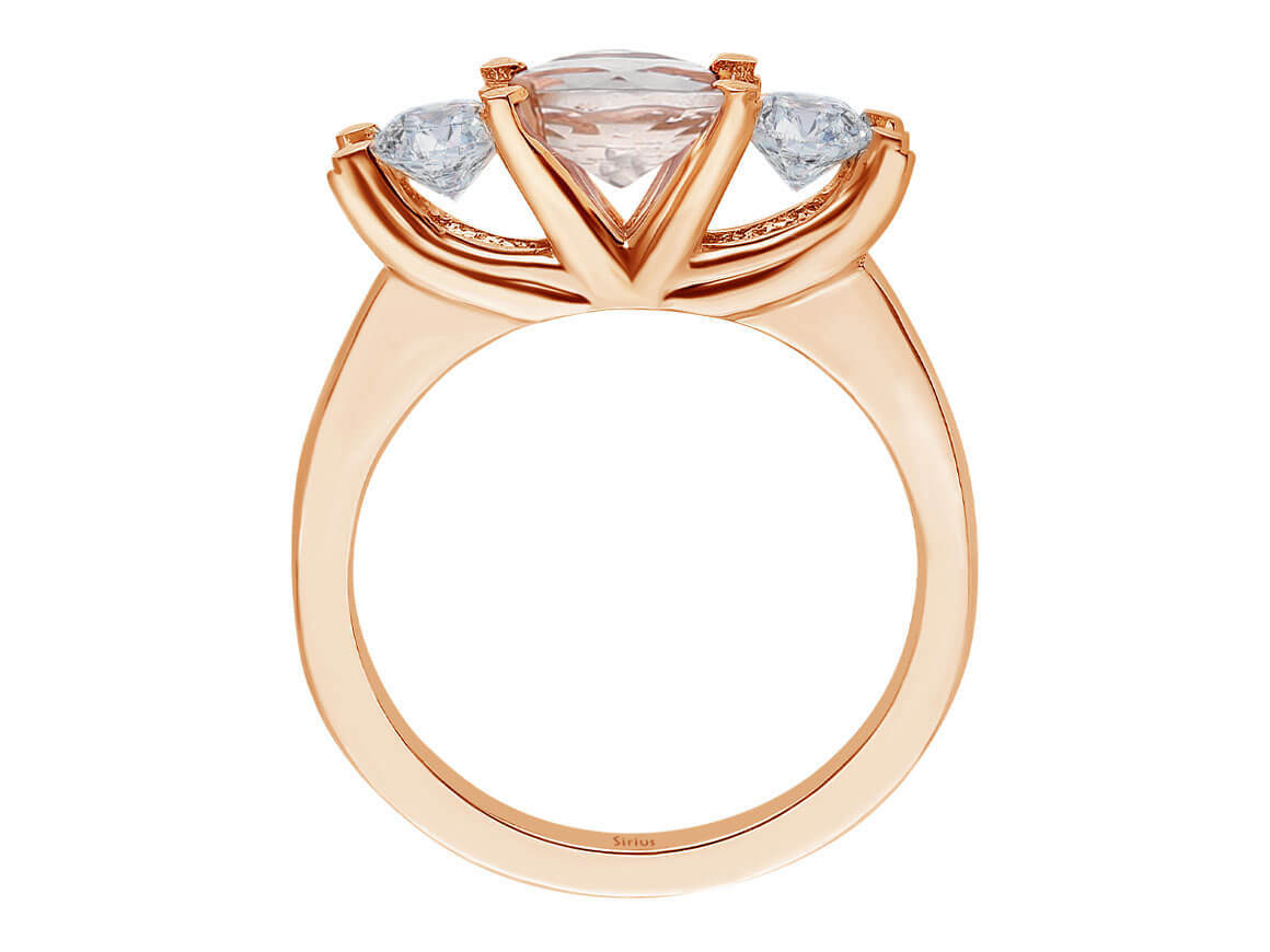 Bague Tria morganite et saphir blanc
