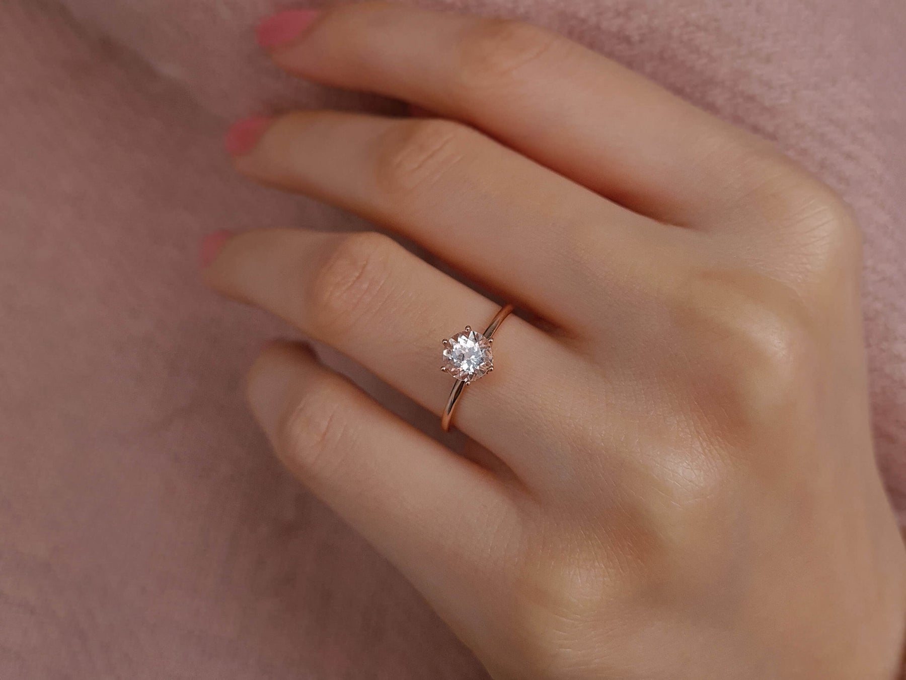 Bague Malaga Diamant et Morganite