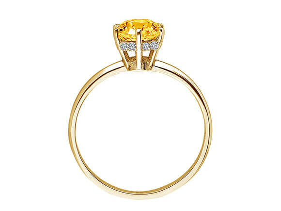 Bague vintage diamant et citrine
