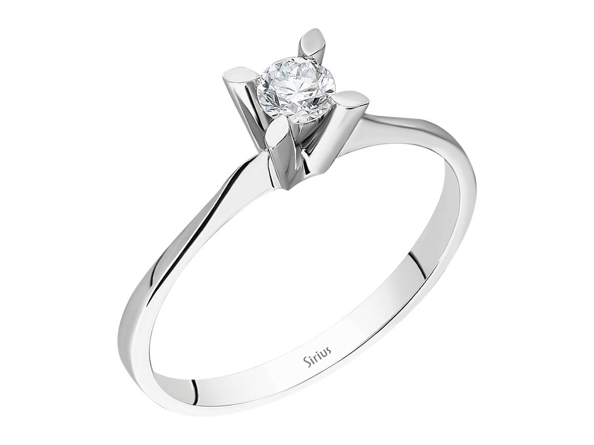 Bague solitaire diamant 0,17 carat