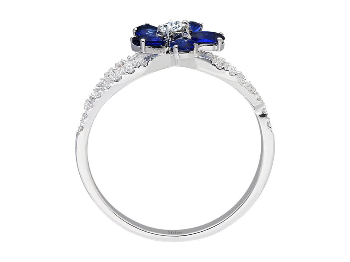 Diamond and Oval Sapphire Violet Ring