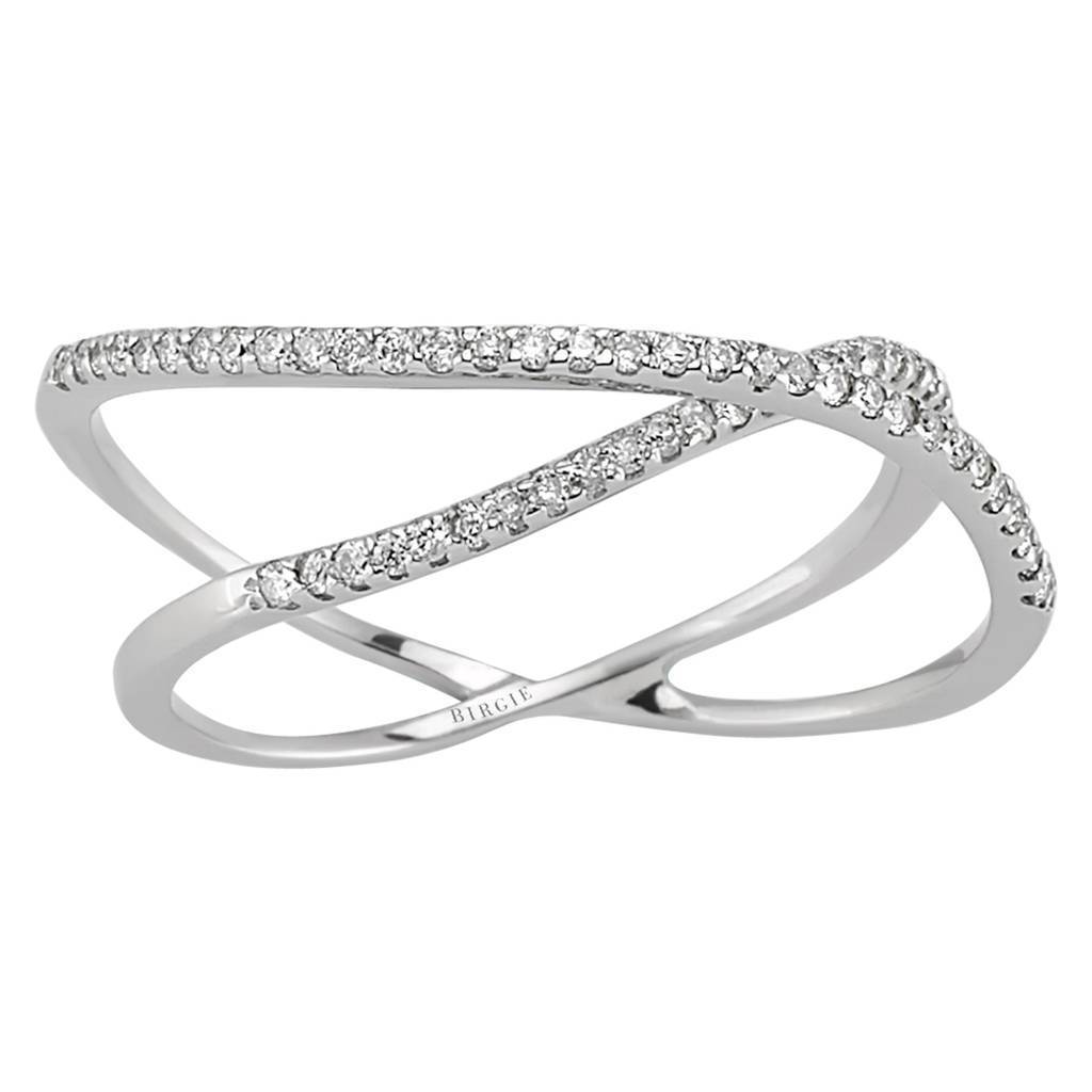 Bague double rang diamants
