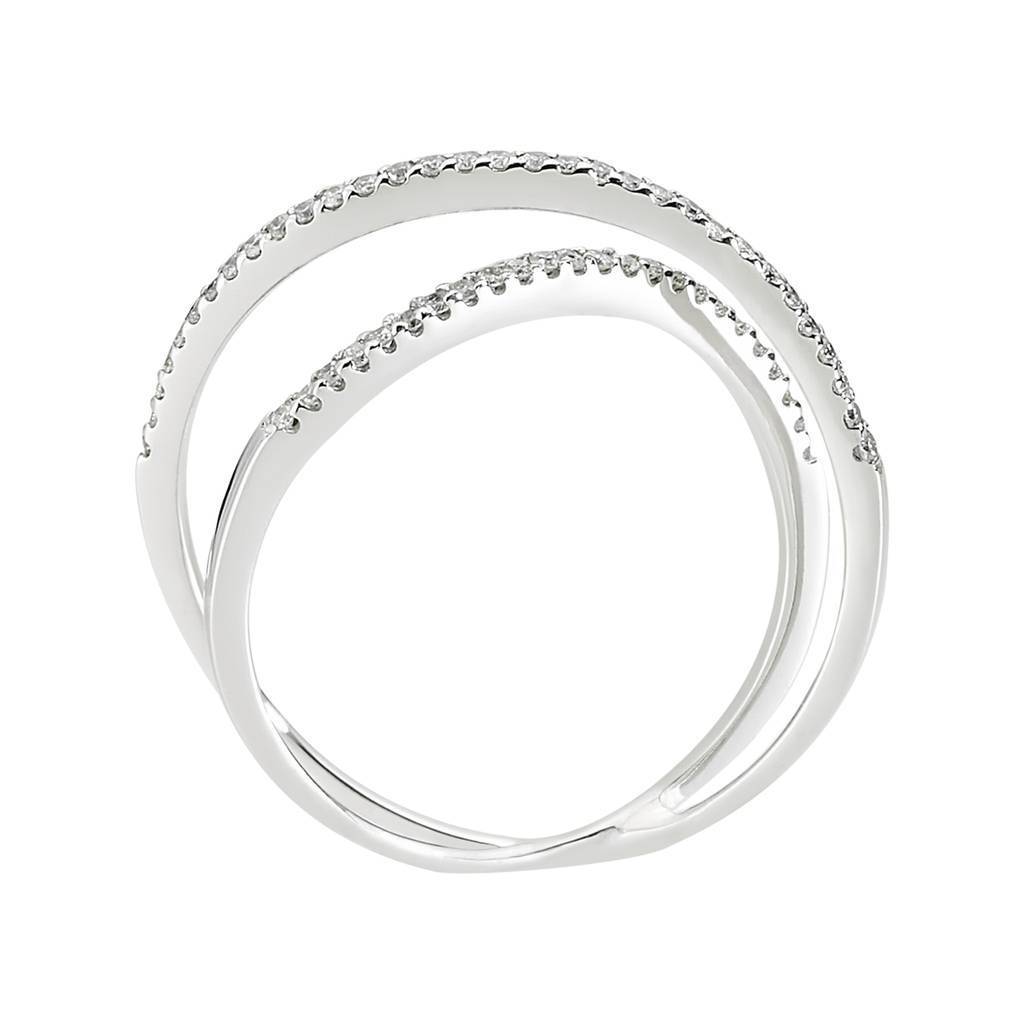 Bague double rang diamants