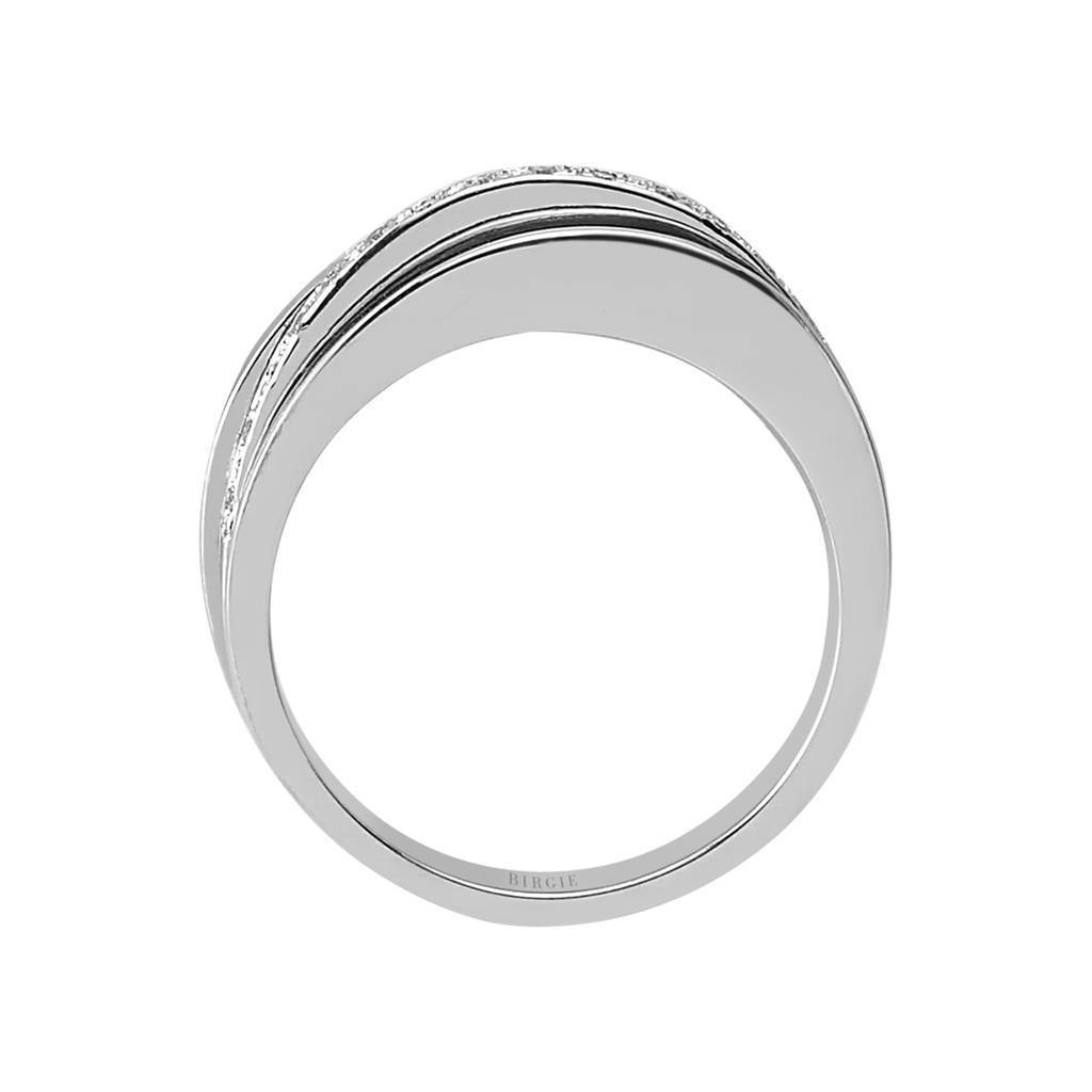 Diamond Three Row Modern Ring