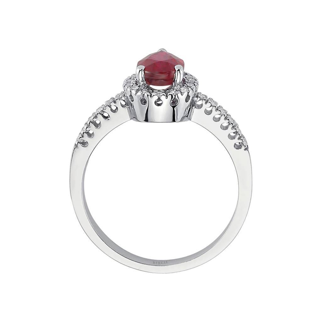 Diamond and teardrop ruby ring